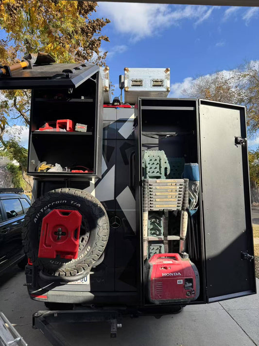 Complete Kit: Heavy-Duty Rear Cargo Box W/ Integrated Swing-Out Rack - Ready-to-Mount!