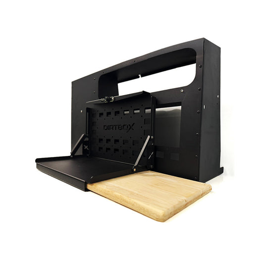 Folding Camp Table with Cutting Board & Side Molle Box