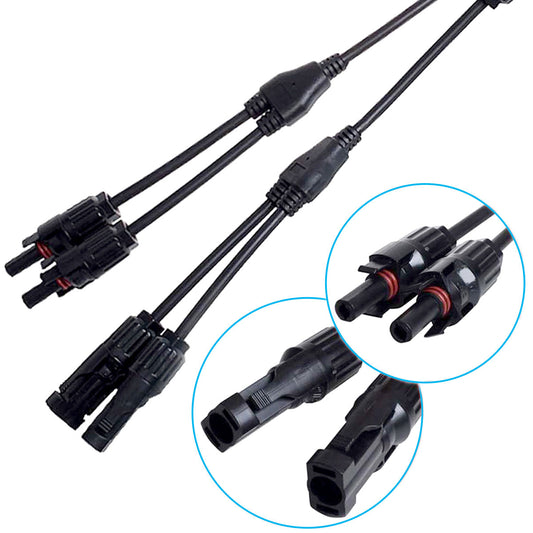 1 Pair Solar Panel PV T/Y Branch Connectors (2-to-1)