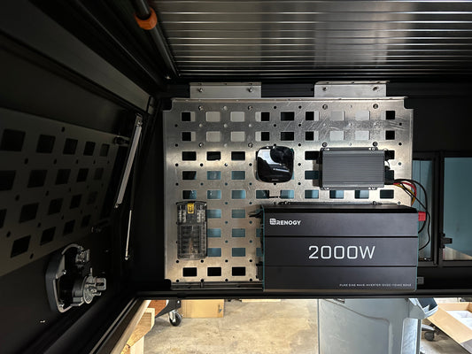 Front Molle Panel – Mount Controllers, Inverters & Organize Gear in Your Truck or Canopy Camper